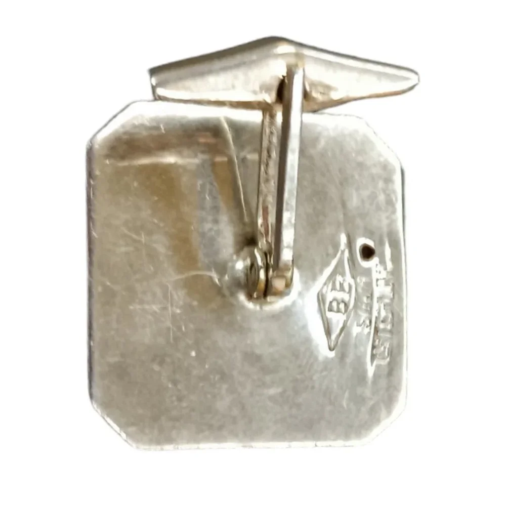 Siam Thailand Sterling Silver Black Niello Goddess Dancer Cufflinks